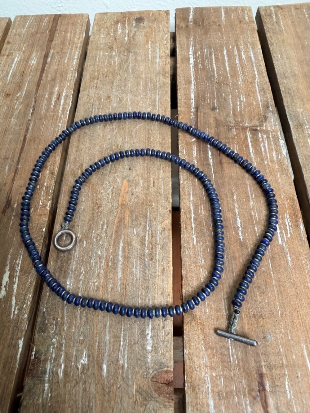 M.Cohen Blue Stone Sterling Silver Convertible Necklace / Multi-Wrap Bracelet